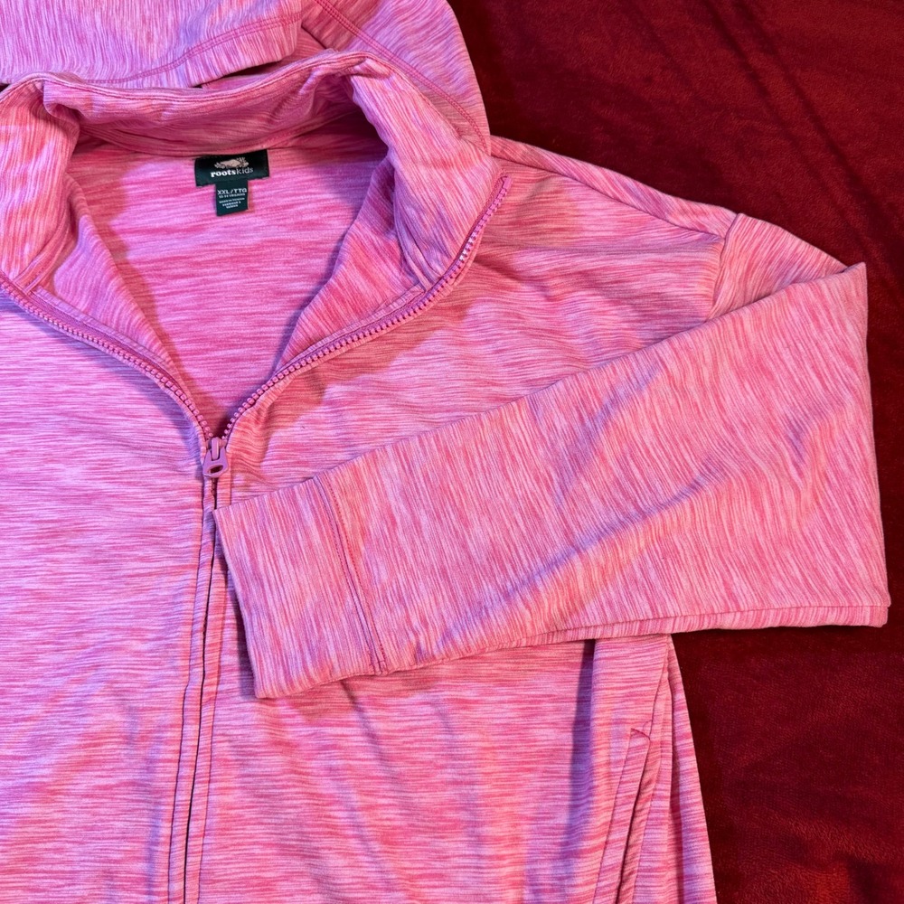 Roots Kids‎ Pink Space Dye Full Zip Hoodie Sweatshirt XXL 13-14 Yrs